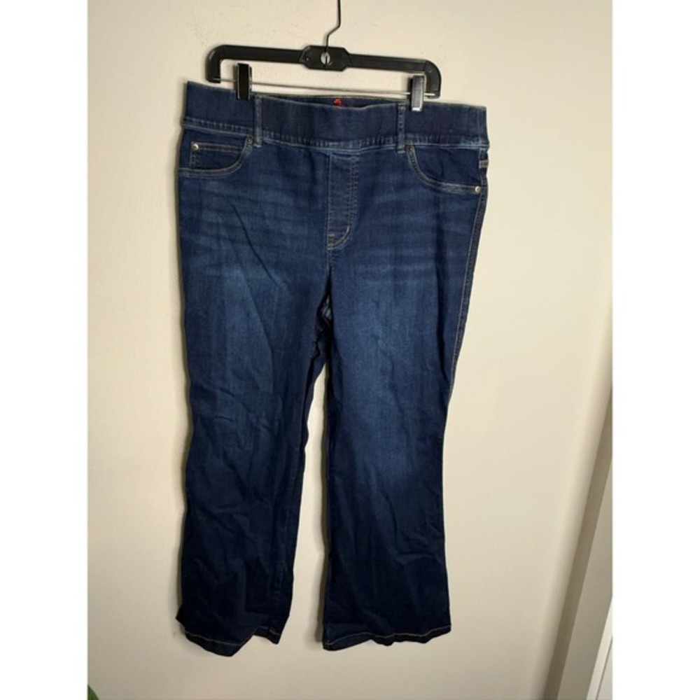 SPANX Stretch Twill Bootcut Jeans Dark Wash Women's Plus Size 2X